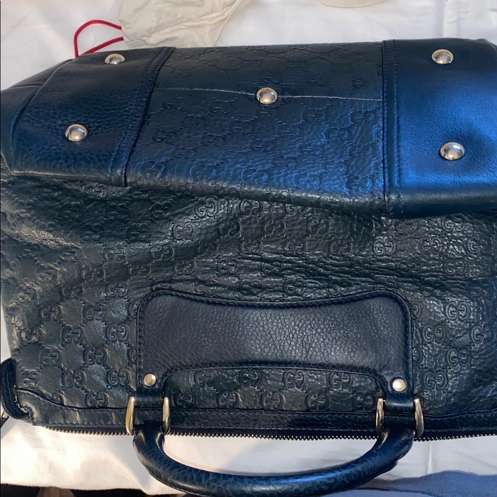 Gucci Hunter Green Satchel with Gold Accents - Picture 12 of 13